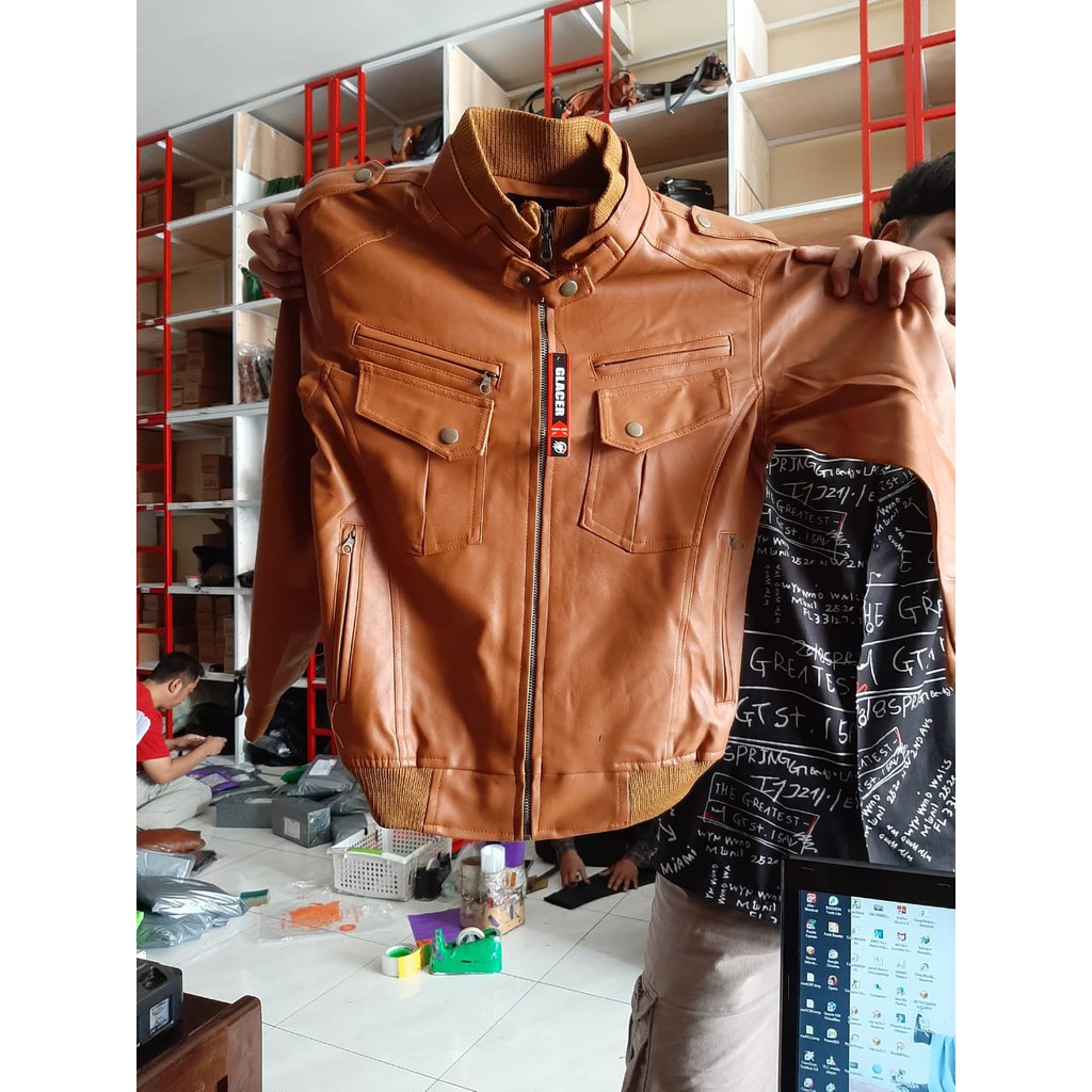 Jaket Kulit Asli Pria Elegant Brownie ARL 033 Silverstone RFLA Ariel Noah 90