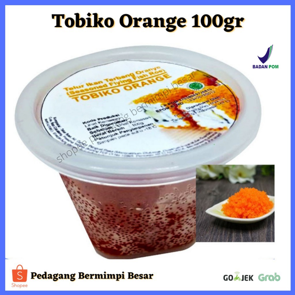 Tobiko Orange 100gr | Telur Ikan Terbang