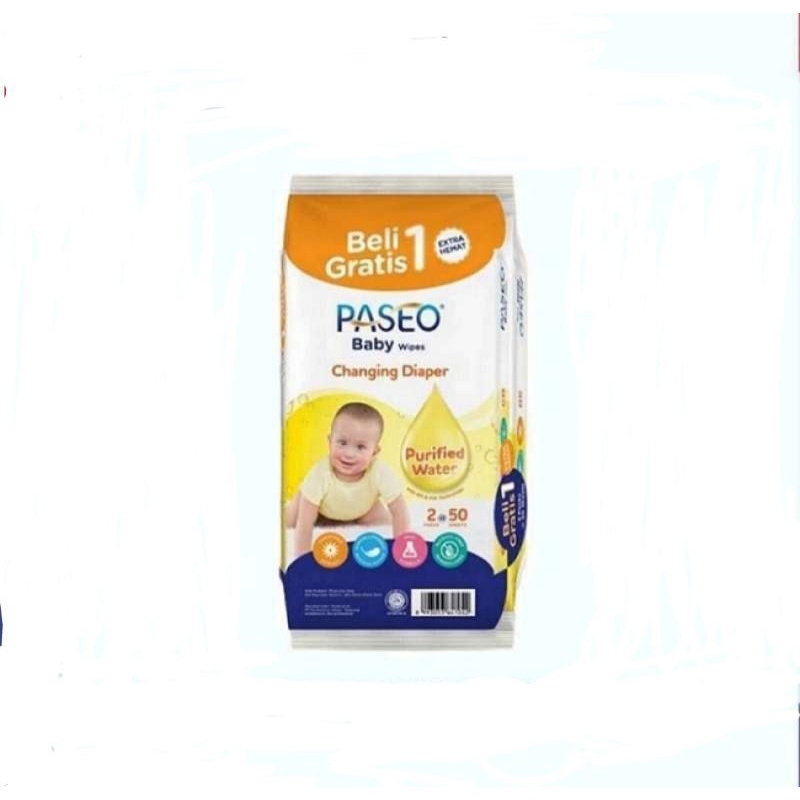 Paseo Baby Wipes Tissue Basah [50 Sheets] Buy 1 Get 1 Free