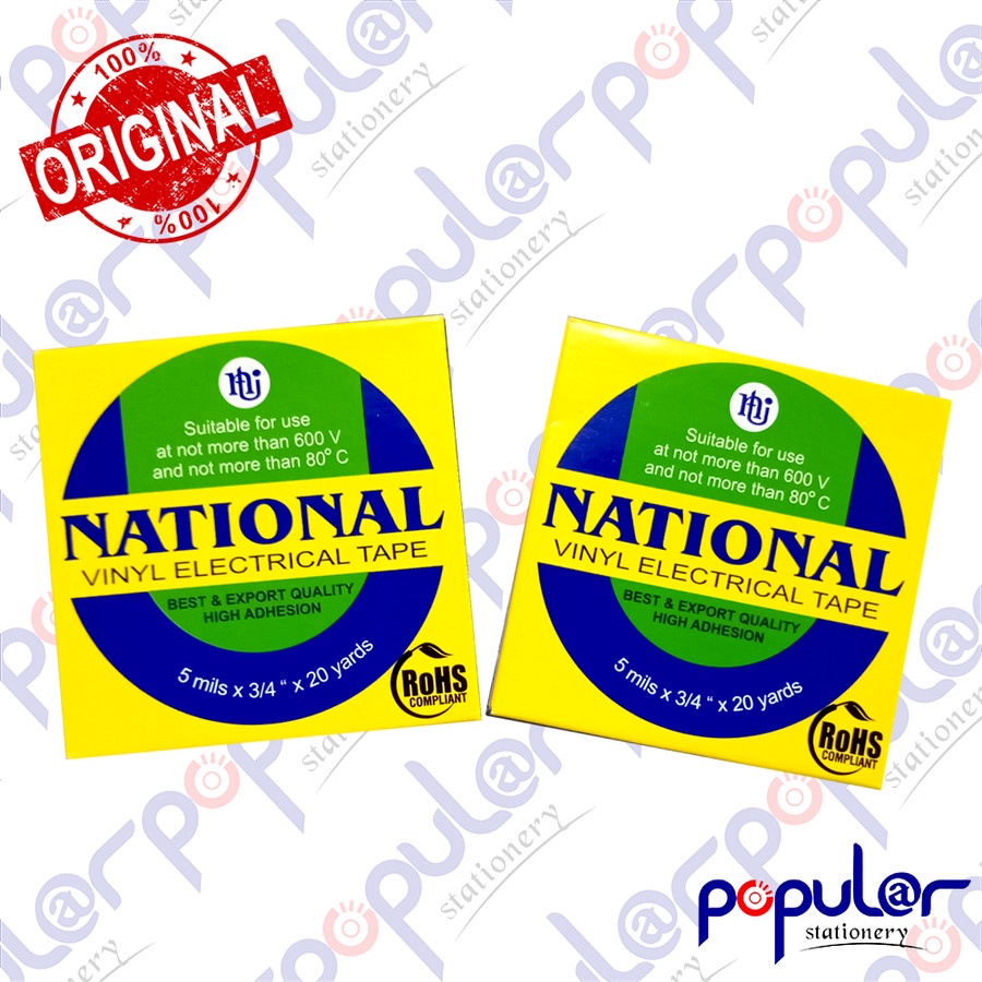 

Isolasi Listrik Hitam National Dus PVC 18mm 3/4" x 20 Yard