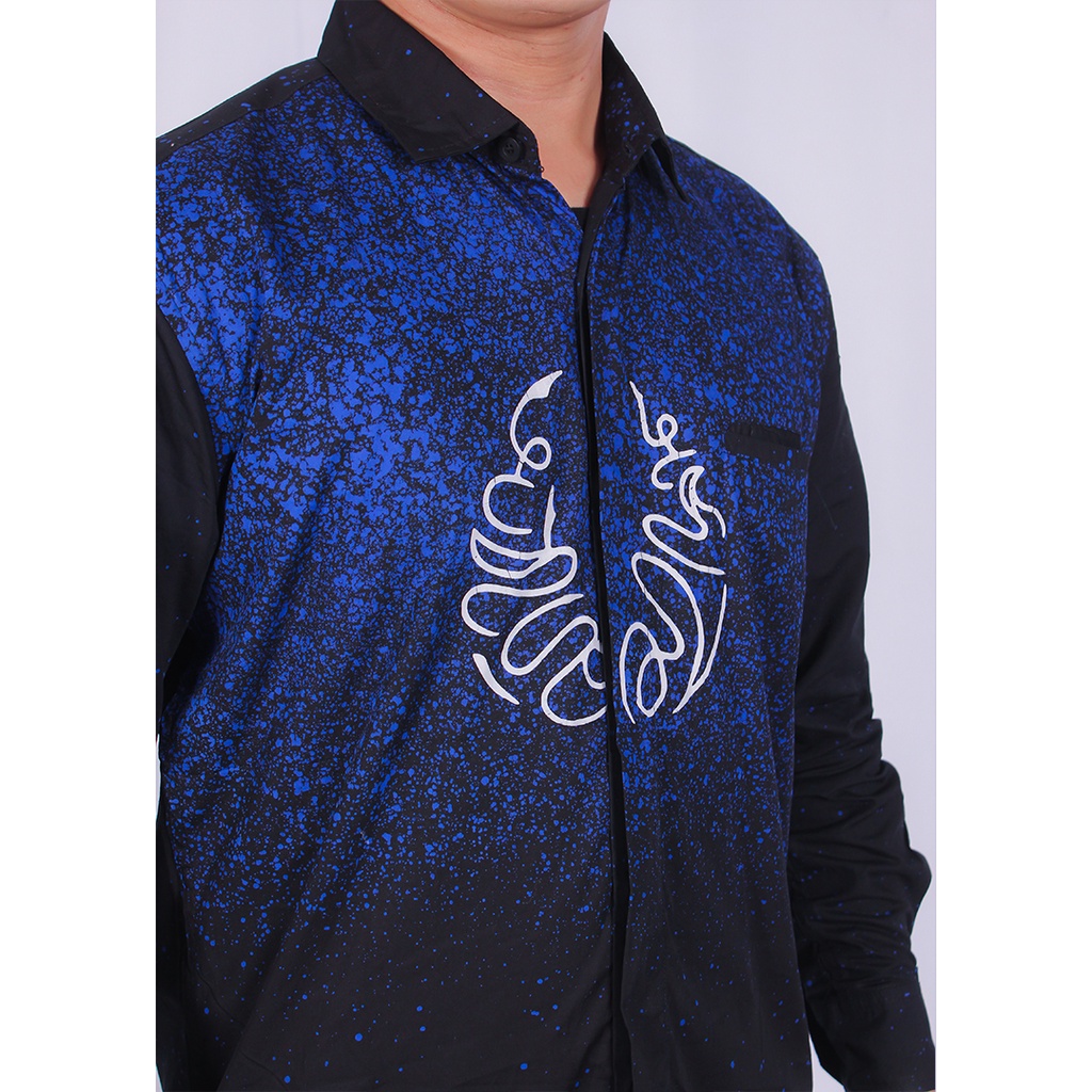 Kanjeng Denim Kemeja Batik Serial Kaligrafi Aksara Motif Sarjana Sujana