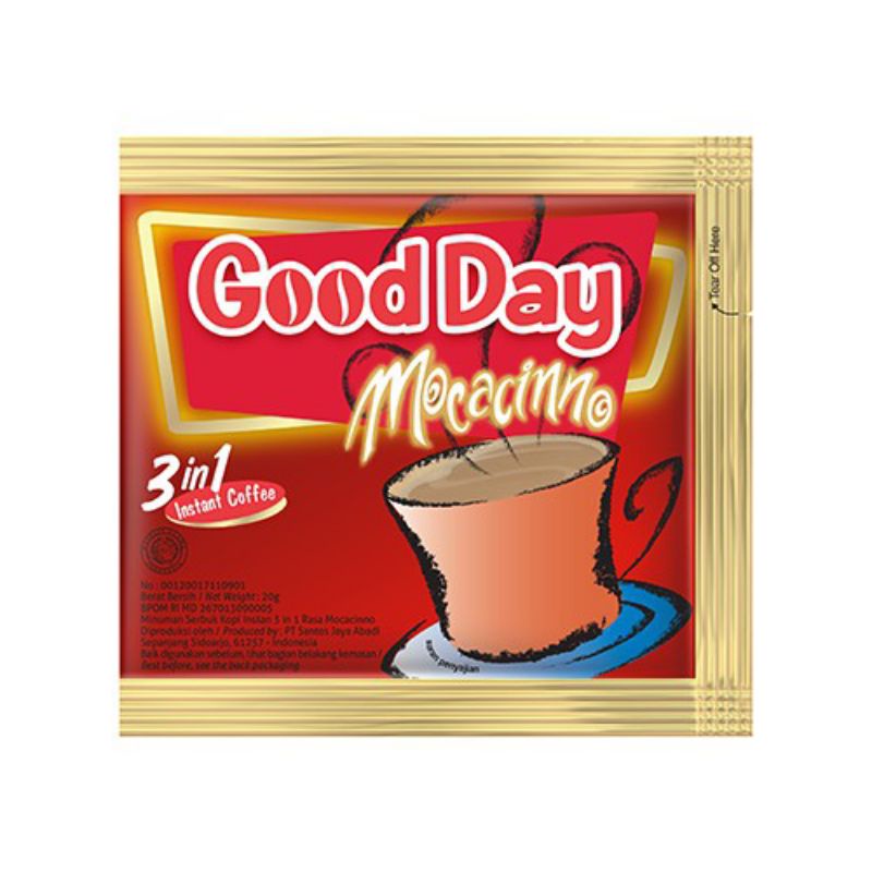 

Good Day Kecil Kopi Mocacinno P10 (10 sachet / 20 gram)