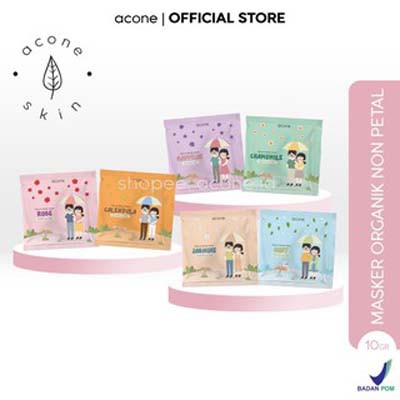 [RESMI] BPOM Masker Organik Non Petal Acone / Face &amp; Body Organic Mask Aconeskin 10 gram