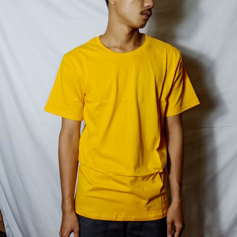 kaos polos kuning mustard