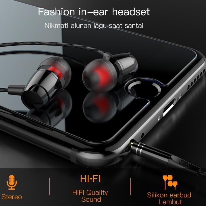 【GROSIR】 TACOO Earphones TEH0416 Sport Headset with Mikrofon Kabel Waterproof Hi-Fi Stereo Sound Dee