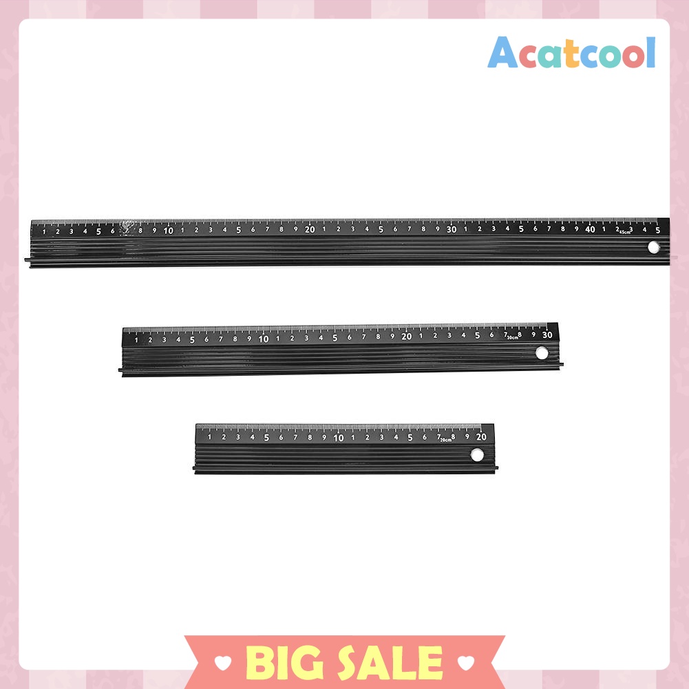 Multi-function Aluminum Alloy Hand Protective Ruler Non-slip Straight Ruler