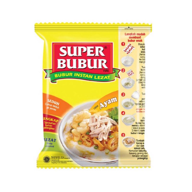

SUPER BUBUR Instan Ayam 45 g - 2pcs