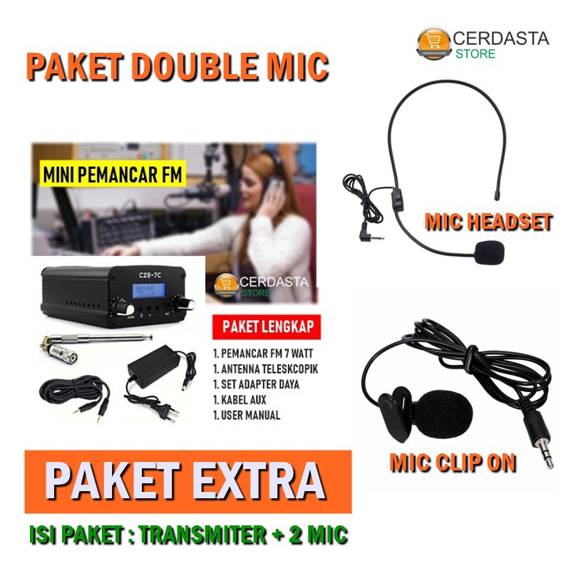 [ BAYAR DITEMPAT ] Super lengkap Pemancar FM 7 Watt 76 ~ 108 MHz  Fm Transmiter - CERDASTA