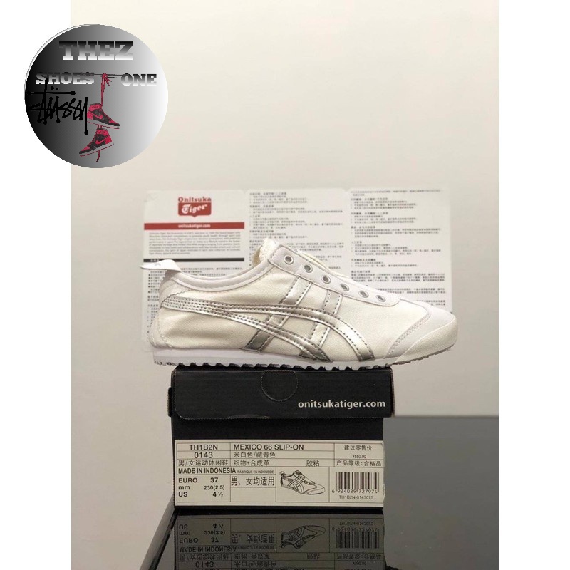 Sepatu Onitsuka Tiger Slip On White Silver Thez_Shoesone