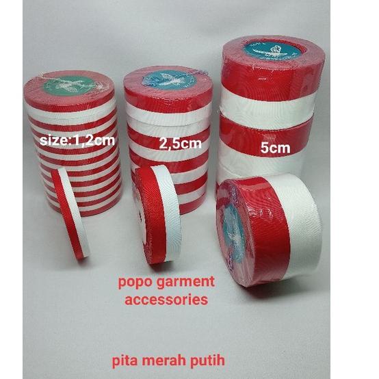 

2020 Berkah pita merah putih 1inchi ( 2.5cm ) -/+25 yard o44☋