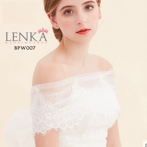 [TOKO TERPERCAYA] BOLERO PESTA PERNIKAHAN WEDDING WANITA SABRINA LACE PUTIH BPW007