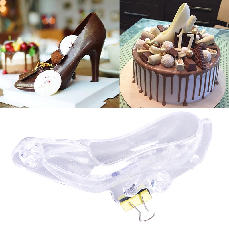 （✔✔❤Cetakan Adonan Kue &amp; Cokelat Bentuk Sepatu High Heels 3D Model DIY