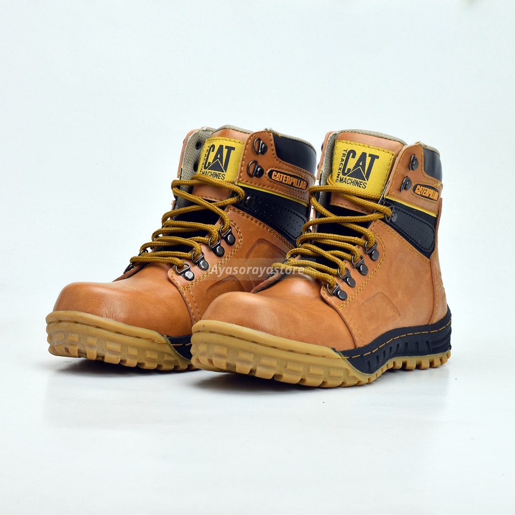 Sepatu Safety Boots Ujung Besi Pria Caterpillar Bisa Untuk kerja Touring dan Nongkrong