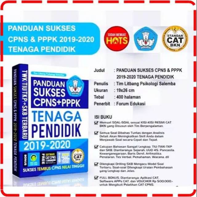 BUKU CPNS GURU TENAGA PENDIDIK 2019-2020 SUKSES SOAL HOTS DAN PPK TEMBUS ASN