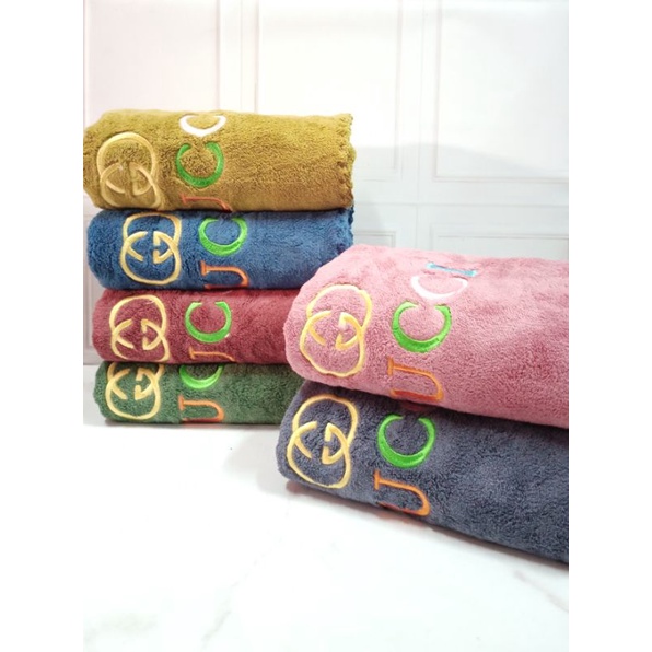 Handuk Mandi Dewasa|Handuk Import| Super Soft Super Absorbent Microfiber G-Bordir 70x140cm