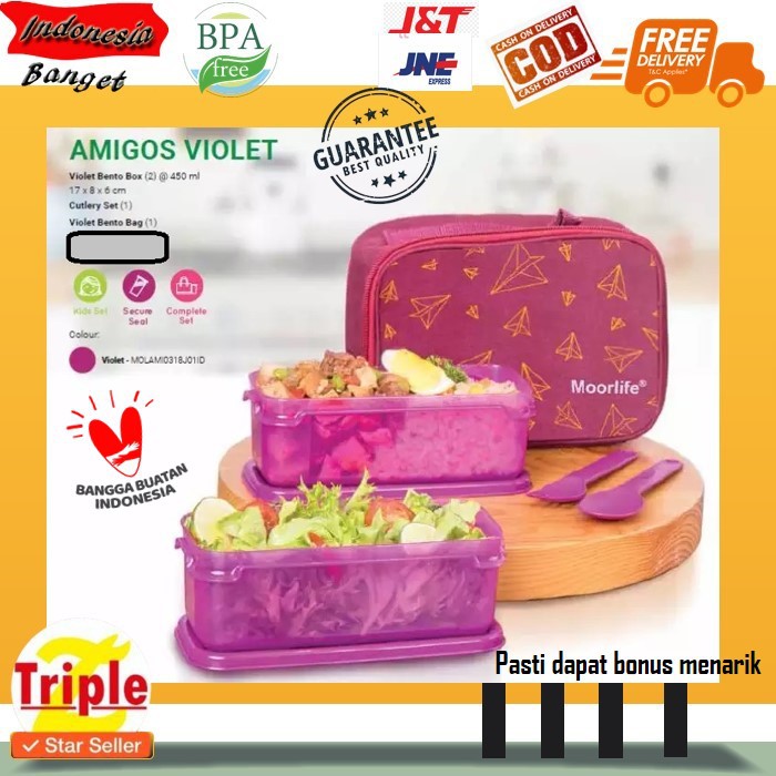 LUNCH BOX SET KOTAK MAKAN AMIGOS MOORLIFE