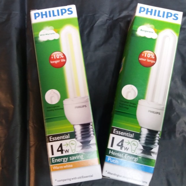 Philips Essential 14Watt Putih/ Kuning (sudah termasuk Bubble Wrap)
