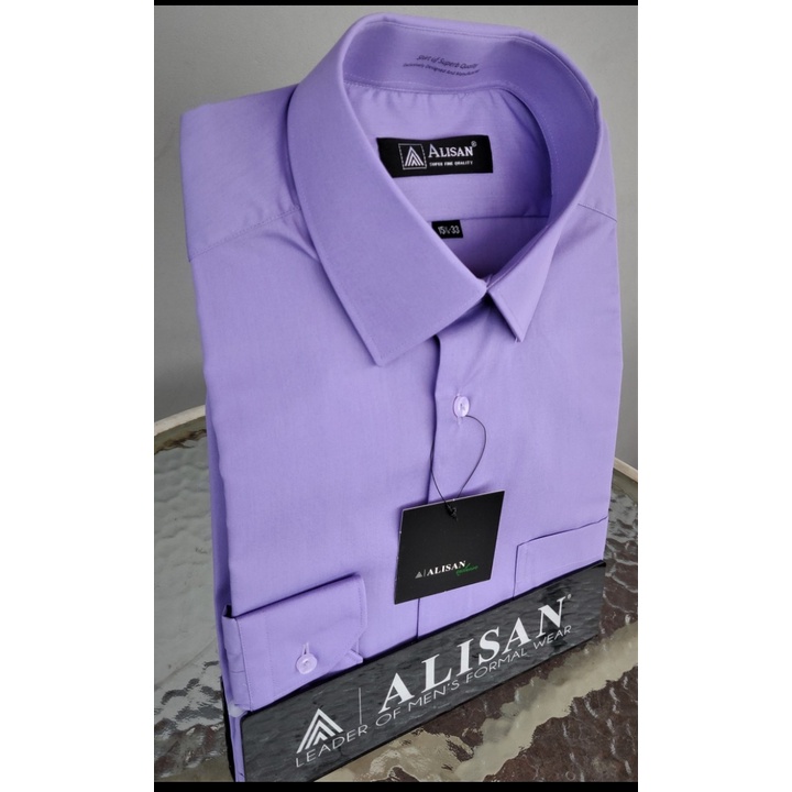 KEMEJA ALISAN POLOS Reguler UNGU  MUDA   PANJANG