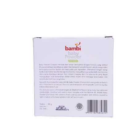 Bedak Padat Bayi BAMBI 40gr - BAMBI BABY POWDER / POWDER + REFILL  COMPACT - Bedak Bayi