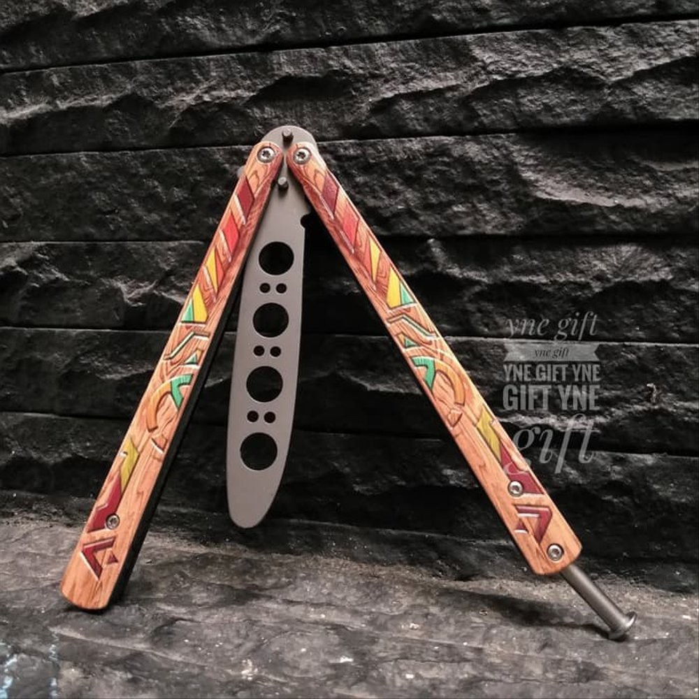 PROMO TAJAM COD Pisau lipat Balisong Ethnic Pisau Tumpul Balisong Latihan
