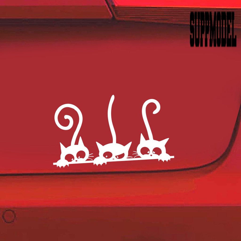 Stiker Decal Motif Kucing Bahan Vinyl Untuk Dekorasi Mobil