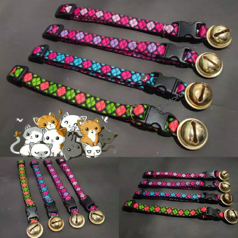 KALUNG KUCING MOTIF (LONCENG 22mm) KALUNG ANJING KELINCI