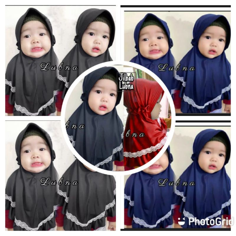 (TERLARIS) Jilbab Lubna anak bayi Usia 0 - 3 tahun | Hijab tk baby perempuan newborn lucu 6 sampai 1 thn | kerudung sekolah lembut sd  terbaru 2 – 12 bln premium