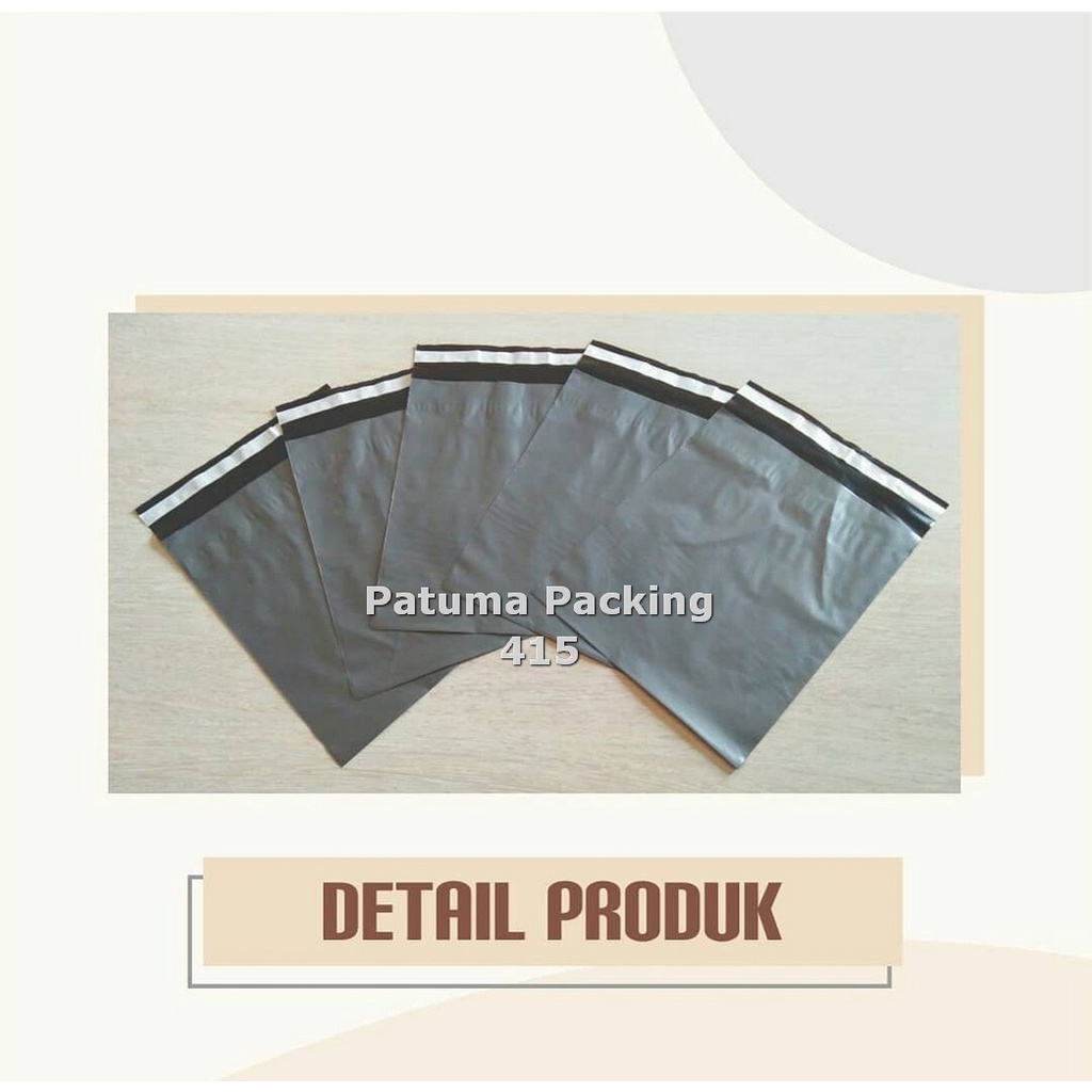 

Polimer High Quality Plastik Polymailer Abu Abu Glosy Kharisma