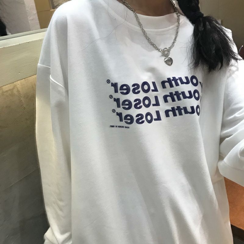 S - XXXXXL(6XL) Sweater YOUTH LOSER Sweatshirt BIGSIZE OVERSIZE Cute Crewneck Pria Wanita Korean Harajuku Style 5XL 4XL 3XL 2XL XL L M S