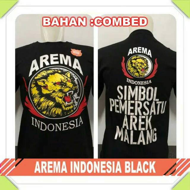 Kaos baju bola lokal indonesia -  AREMA INDONESIA BLACK
