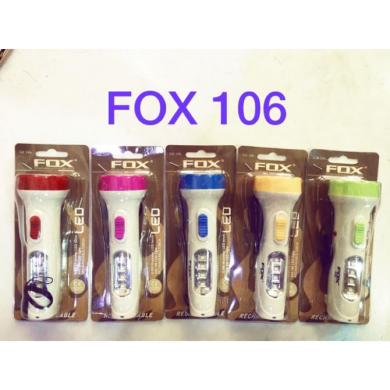 senter/senter  FOX GE 106/Nyala terang led putih/senter emergency/battere