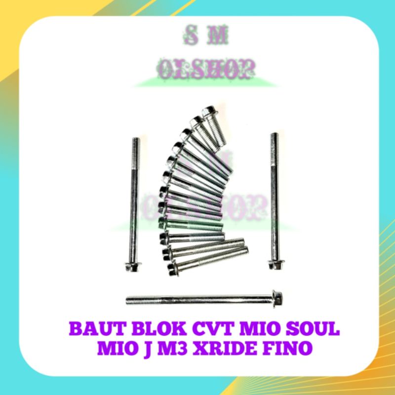 1 SET BAUT BLOK CVT MIO J BAUT BLOK CVT MIO M3 BAUT BLOK CVT MIO SOUL MIO GT MIO M3 XRIDE 125 XEON FINO BAUT BLOK MESIN CVT XRIDE 125 XEON FINO MIO J MIO SOUL MIO GT MIO M3 UKURAN M6