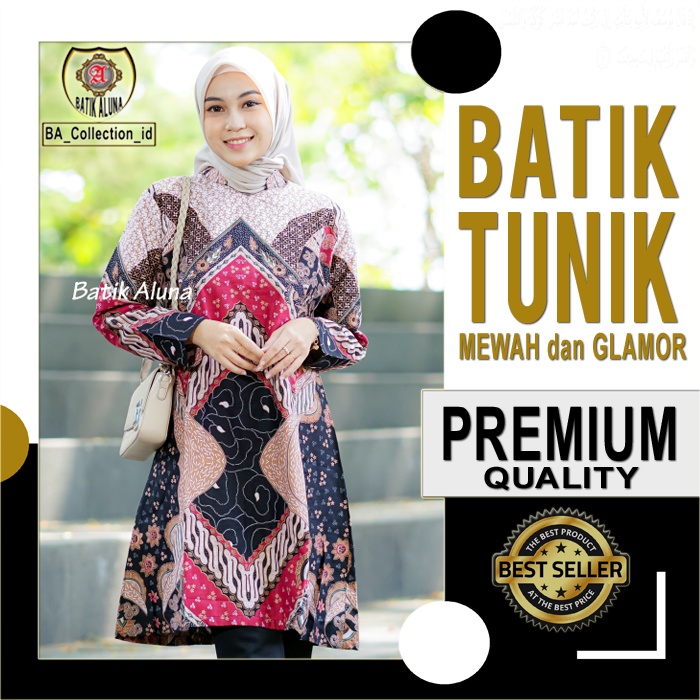 Baju Batik Wanita Tunik Modern Premium Original Casual Motif Kekinian Cewek Edition Shanghai Kondang