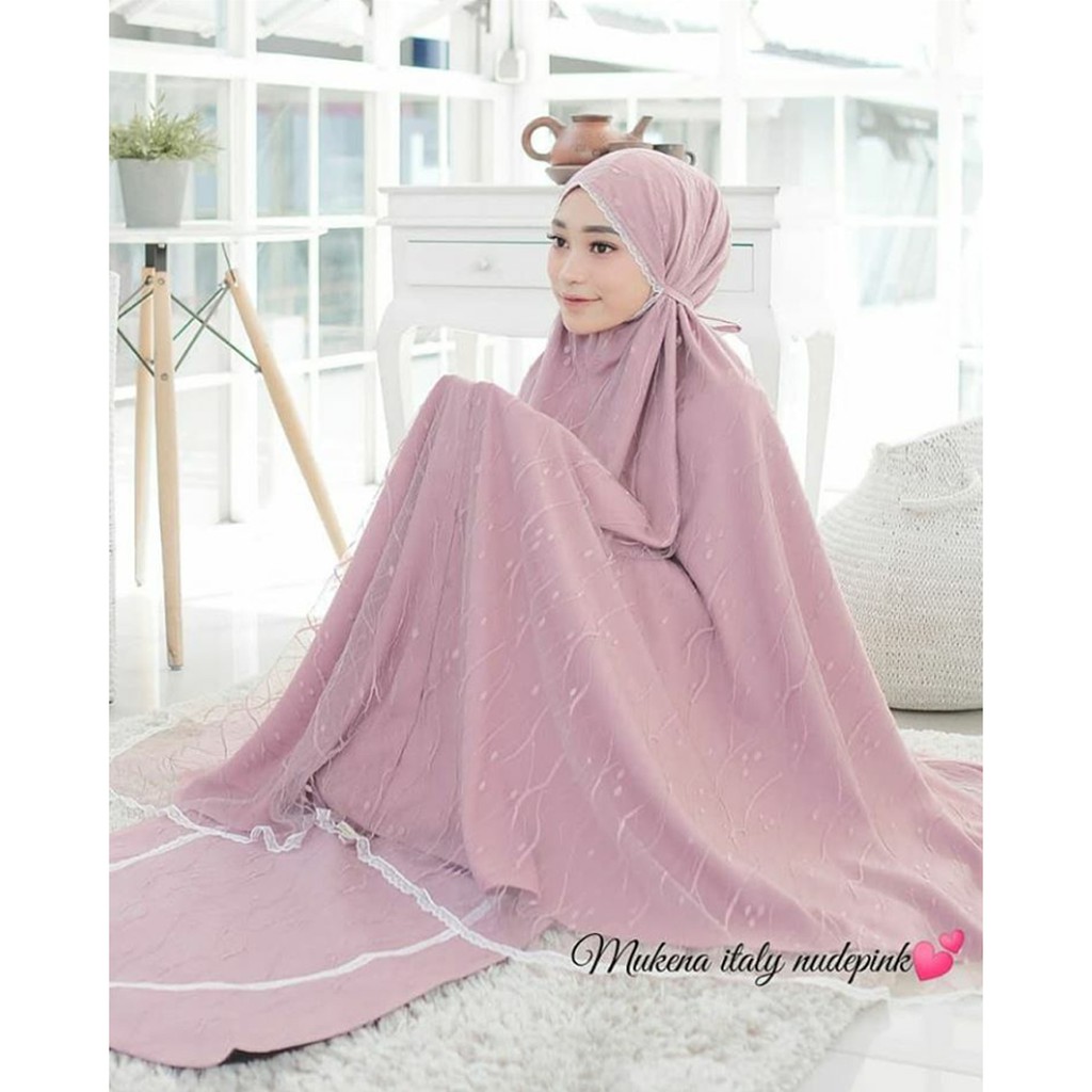 MUKENA ITALY / MUKENA BROKAT MURAH / MUKENA TULLE BROKAT