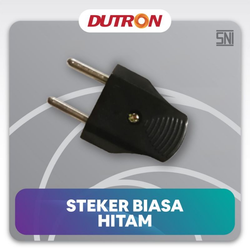 Steker Gepeng Dutron Steker Biasa Gepeng Dutron Putih Hitam DV-SBA-01