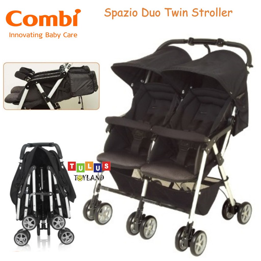 Combi Spazio Duo Compact 2 Go Twin Stroller Kembar Ringkas Premium