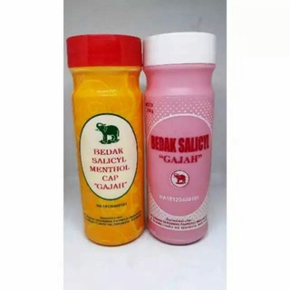 Bedak Salicyl 100 gr Cap Gajah / Bedak Gatal / Salicyl Talk Menthol (PINK)/ Salicyl Talk