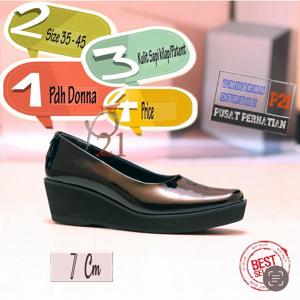 PDH DONNA 7 CM P21 SEPATU WANITA