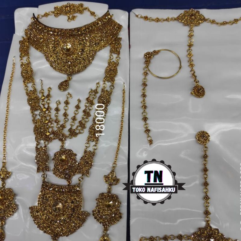 TERMURAH  KALUNG PENGANTIN INDIA | ACESORIS PENGANTIN INDIA | KALUNG SET PENGANTIN INDIA