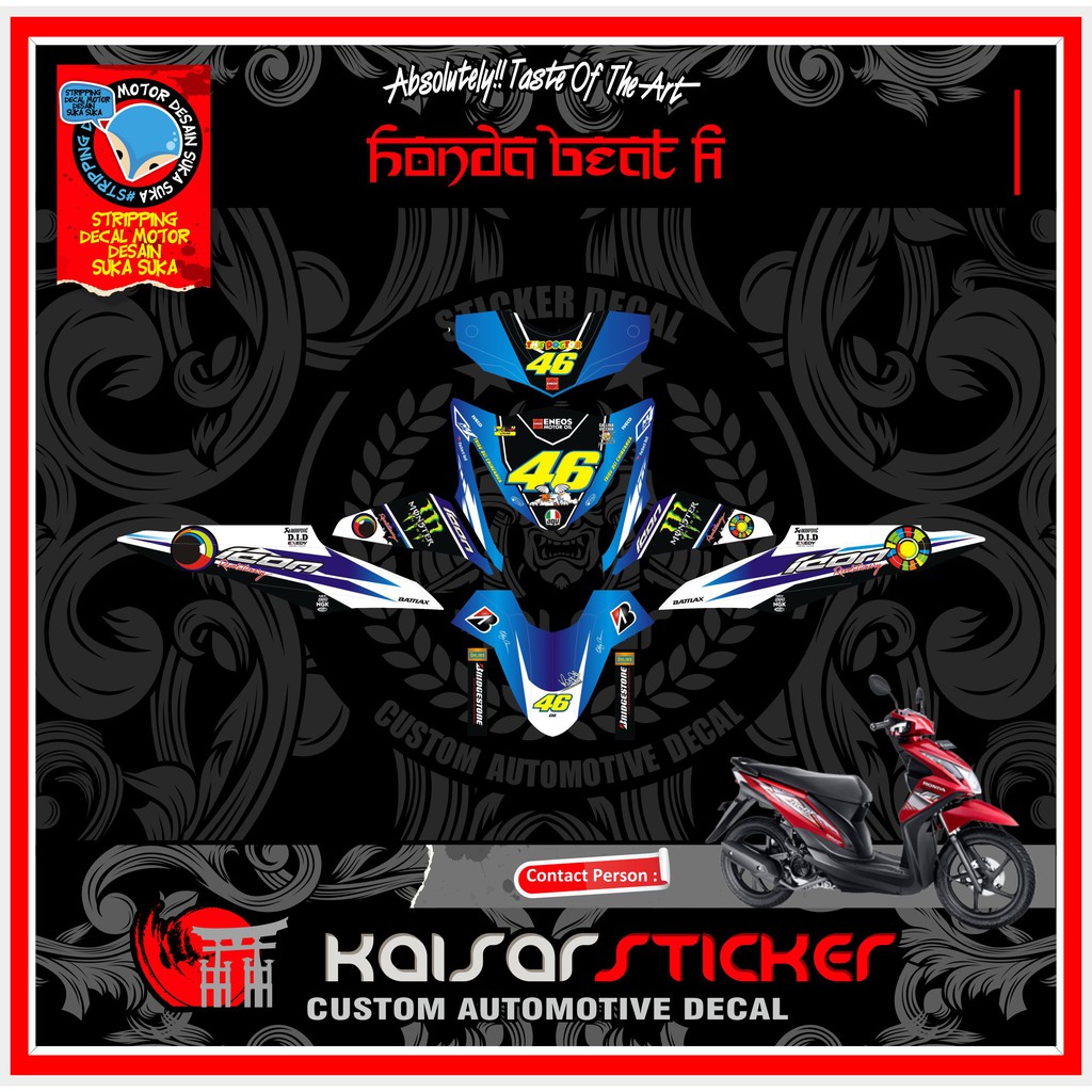 Decal Motor Sticker Motor full body Beat Fi VR-46