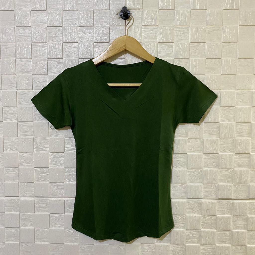 atasan polos vneck lengan pendek wanita/kaos vneck/atasan vneck/pakaian wanita/kaos polos/syafiqa-5