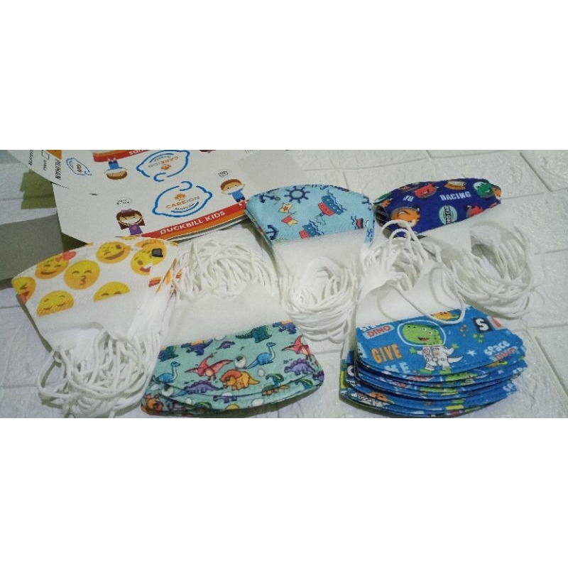 [bisa COD] ~ MASKER ANAK DUCKBIL MOTIF 10Pc/ Pack TERBARU MASKER DUCBIL ANAK 50 pc