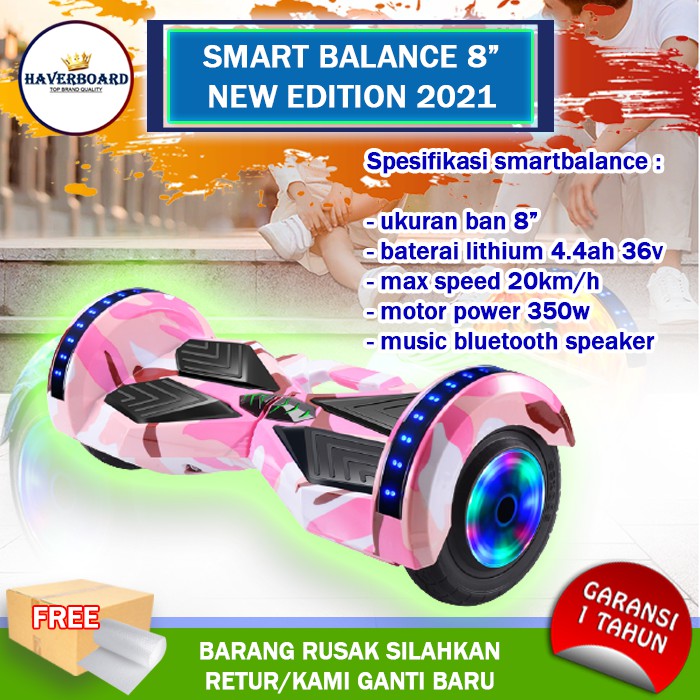 HOVERBOT hoperbot haper bot 8 inch 350W 20Km/hr led bluetooth musik speaker haverboard anak listrik 