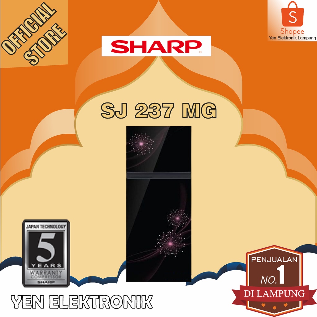 Kulkas SHARP SJ 237 MG Lemari Es 2 Pintu Garansi Resmi SHARP 5 Tahun