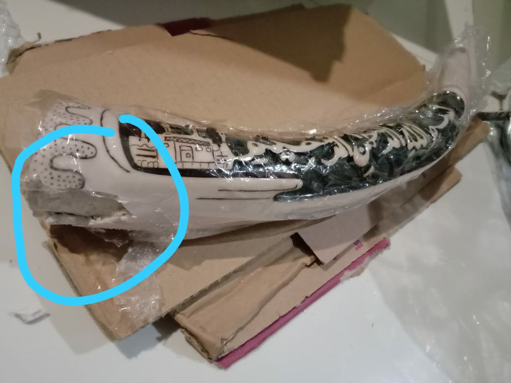 Pajangan Replika Taring Gading Gajah Lafadz Bismillah