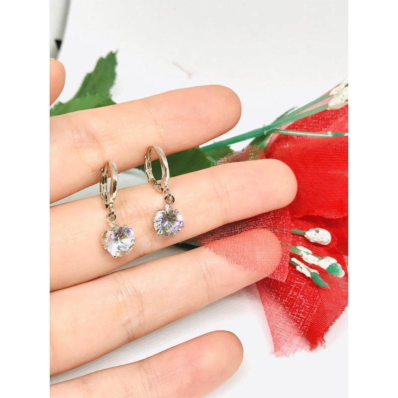 Anting Jepit Permata Berlian Silver Xuping