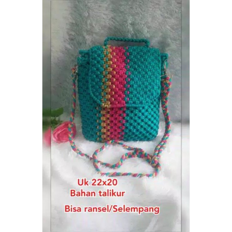 Tas talikur 2in1 uk 22x20cm/tas talikur mura bisa ransel bisa slempang