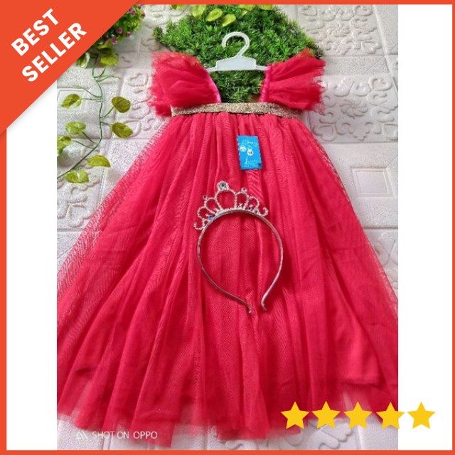 DRESS TUTU  PRINCESS CANTIK 2-7 TAHUN GRATIS BANDO / DRESS TUTU ANAK GAMAR / GAUN PESTA ANAK PREMIUM