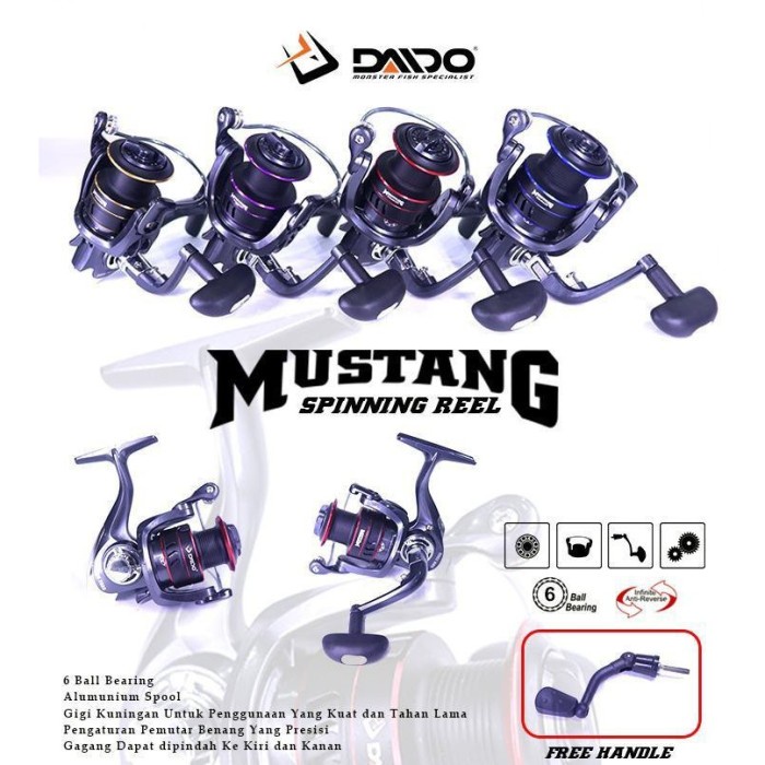 REEL BONUS HANDLE DAIDO MUSTANG IMPORT PREMIUM QUALITY TERMURAH - MUSTANG 2000
