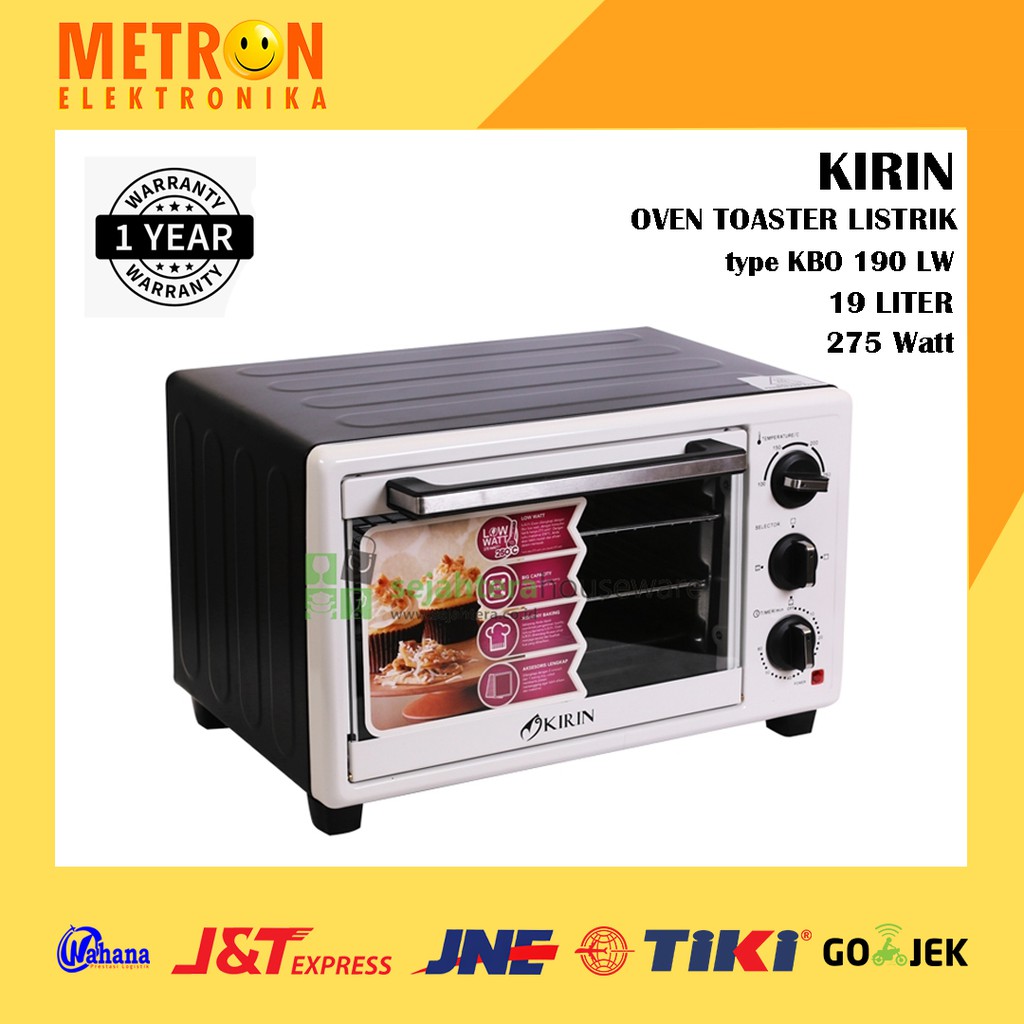 KIRIN KBO 190 LW BLACK / OVEN LISTRIK 19 LTR / KBO190LW